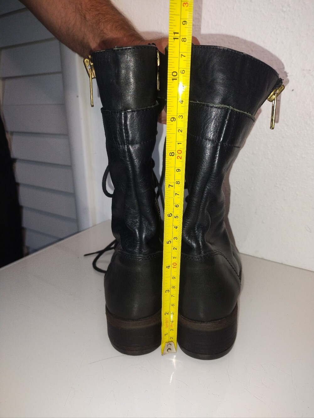 Steve Madden Barney Black Leather Boots. Womens Size 7.5 - Picture 4 of 14